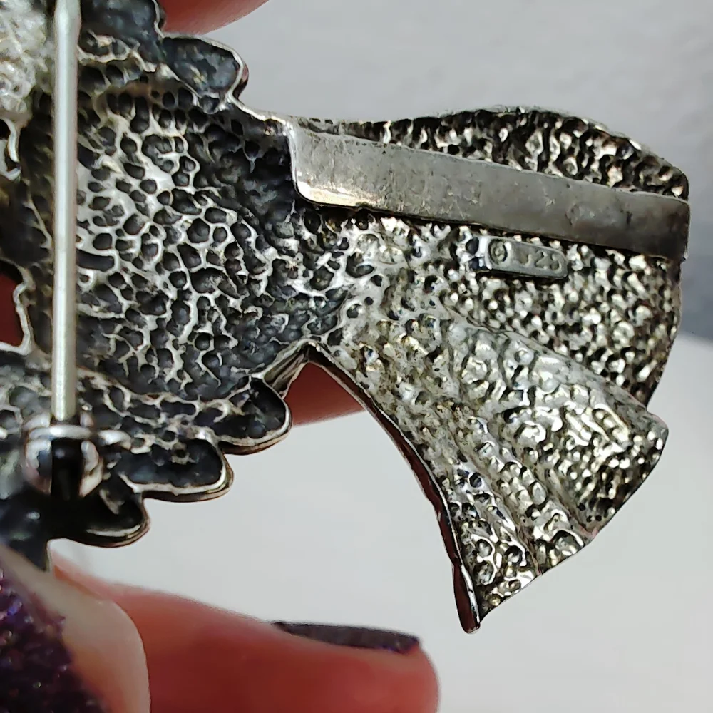 Vintage Sterling Silver Large Angel Brooch Pin Necklace Pendant with 20" Chain - Picture 10 of 15